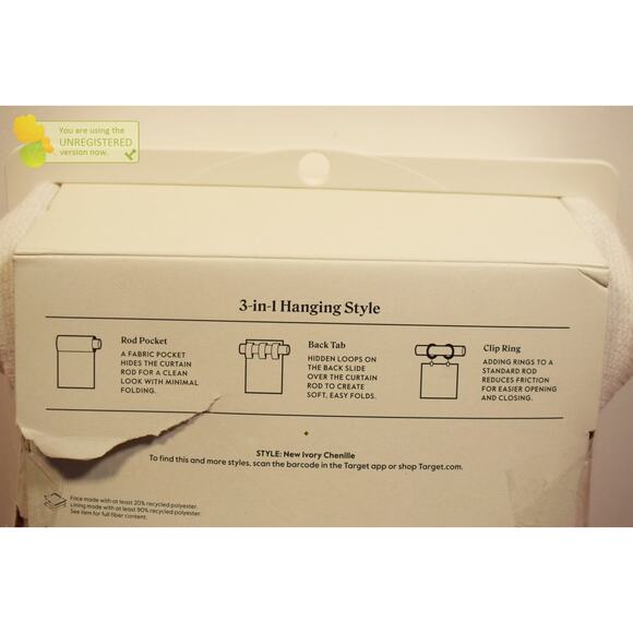 Threshold 50"x84" Blackout Chenille Rod Pocket Curtain Panel Ivory* - Picture 6 of 8